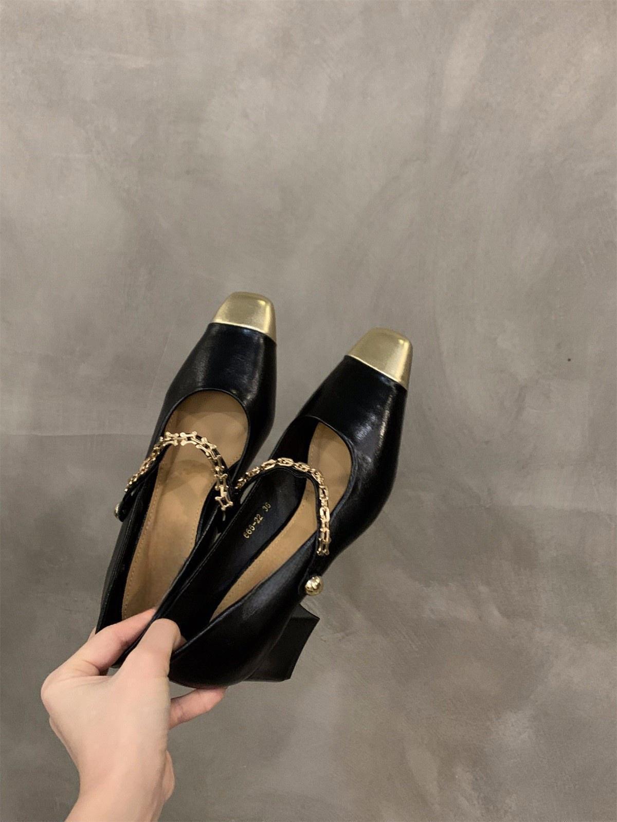 

Французские туфли Мэри Джейн на толстом каблуке с квадратным носком, женская обувь 2024, новые весенне-осенние туфли с небольшим изящным темпераментом для вечернего выхода 40 чёрный