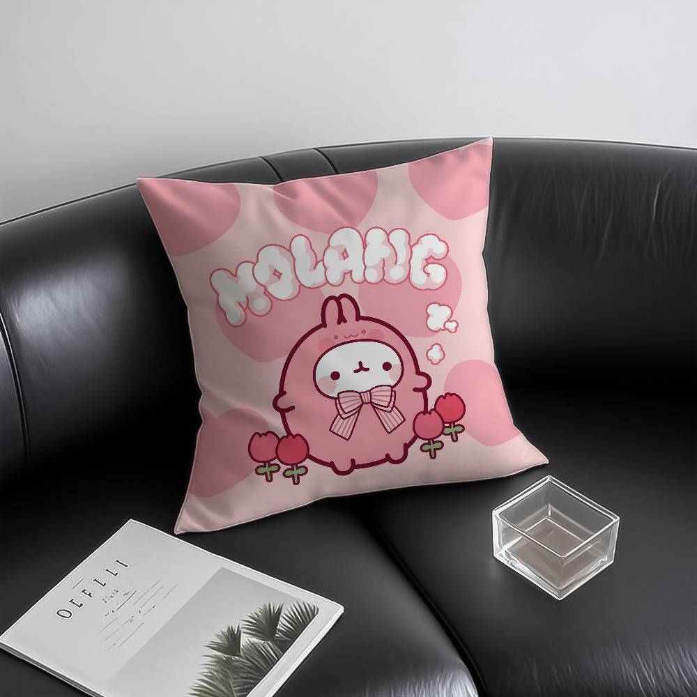 

Cute M-Molang Pillow Case Anti-dustmite Invisible zipper Sofa Bed 12x12Inch