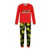 Family Matching Printed Long Sleeve Round Neck Pajama Set with Pants for Parents and Kids