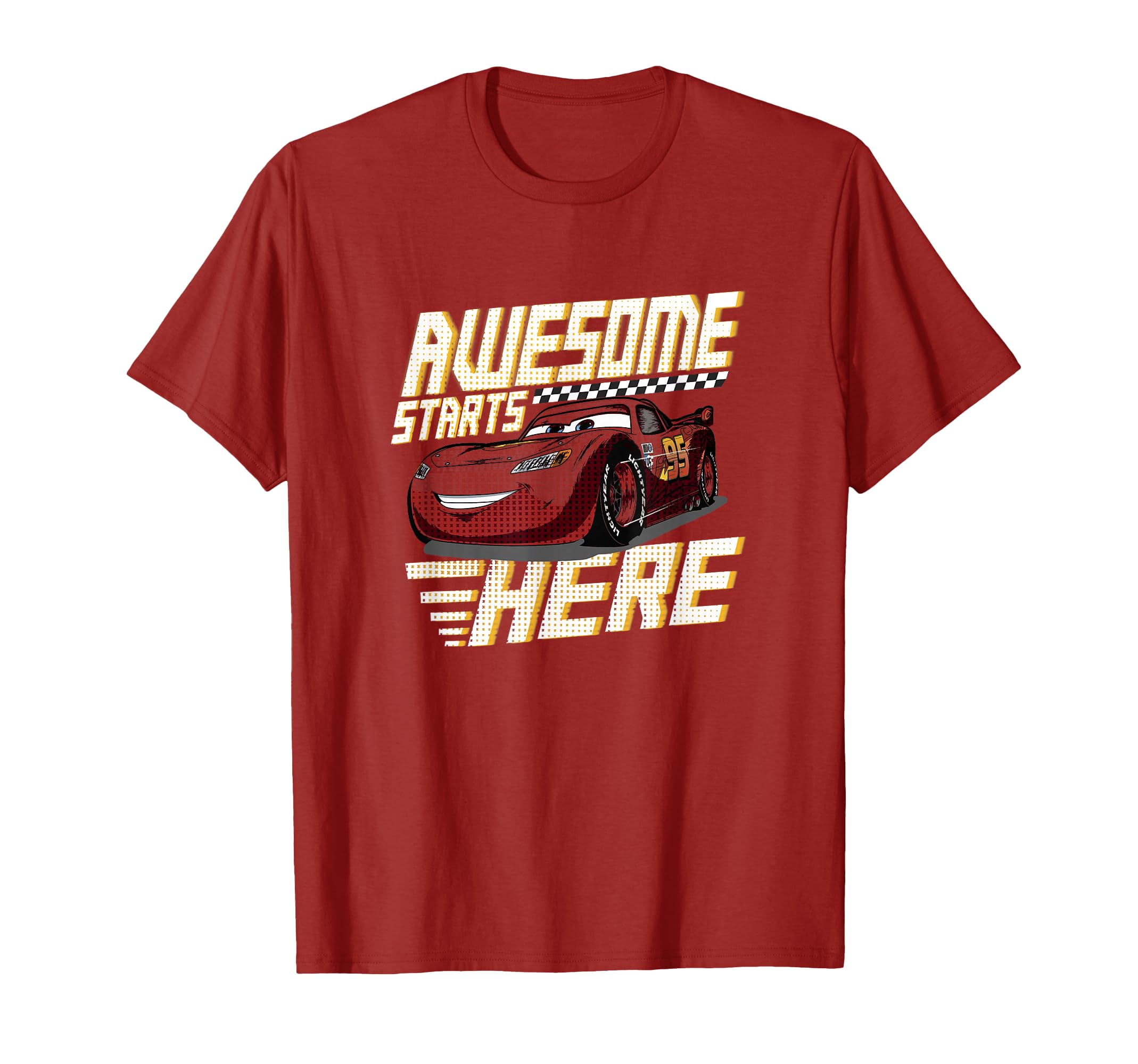 

Disney Pixar Cars Awesome Starts Here Lightning McQueen T-Shirt