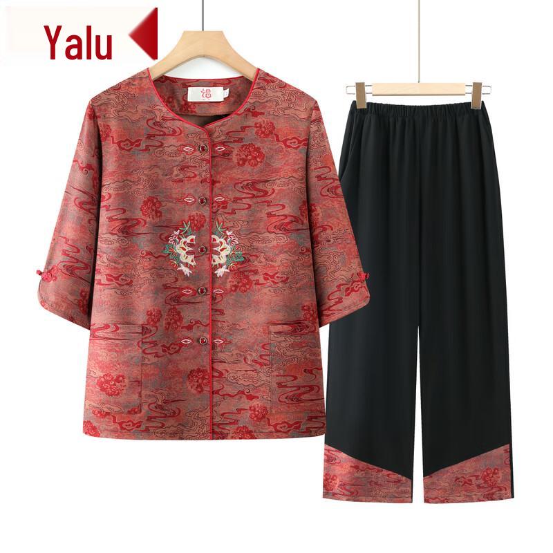 Yalu Women's 2025 Summer Breathable Loose 3/4 Sleeve Shirt & Top Set