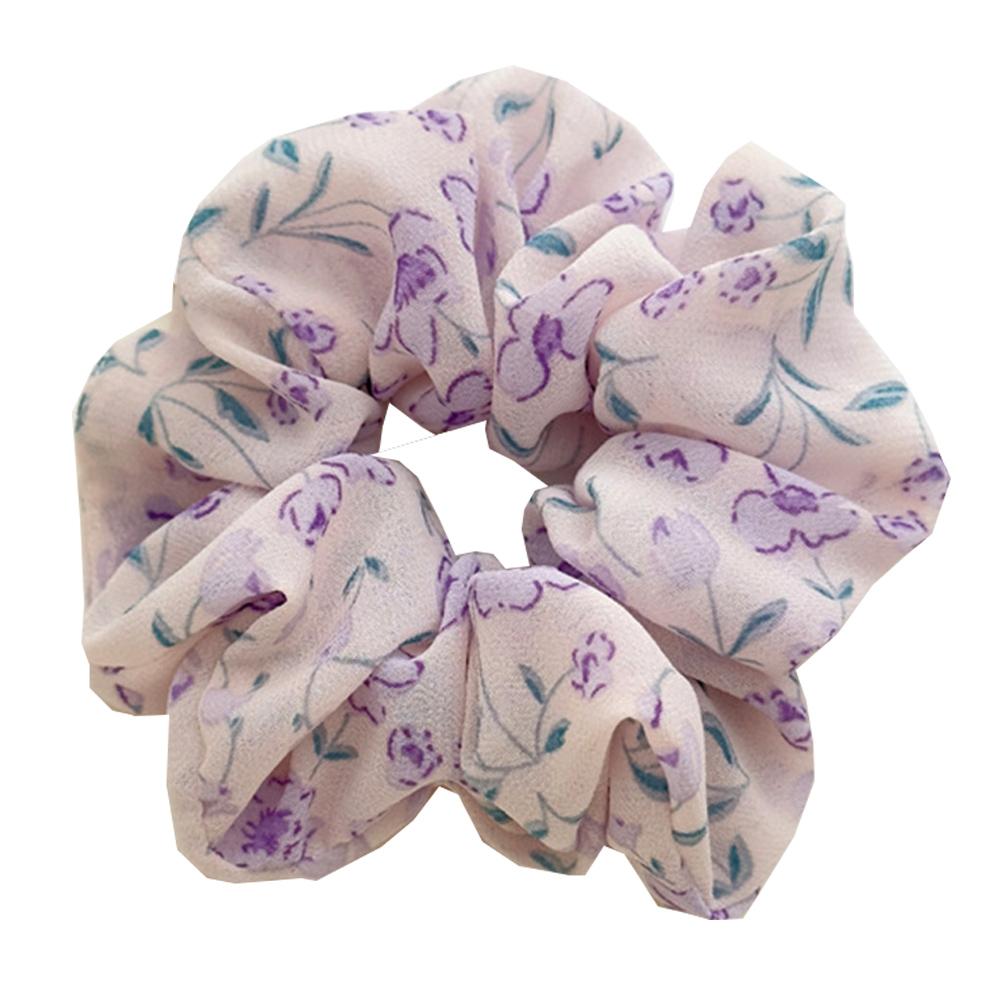 Chiffon Flower Elastic Hairbands Floral Printed Scrunchies for Hair Women Hair Accessories Ponytail Holder Hair Ties Rubber Band
