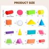 60x Wooden Geometric Solids Educational Toys Geometry Classroom Manipulatives 3D Shapes for