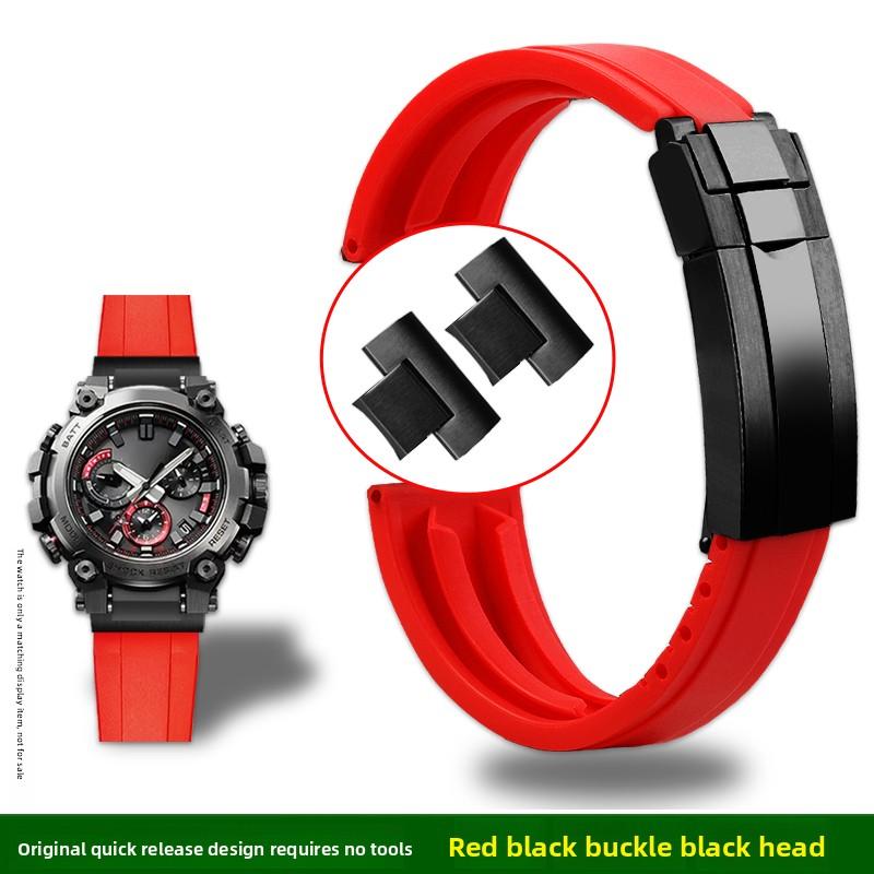 

MTG-B3000 Rubber Strap for Casio G-SHOCK 5762 MTG-B3000B Modified Quick Release end Waterproof Silicone Watchband men s Bracelet MTG-B3000 червоний колір чорний