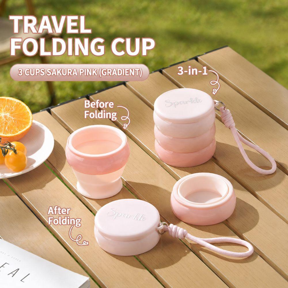 120ml Silicone Foldable Water Cup Collapsible Drinking Mug New Camping Mug for Camping Cutlery