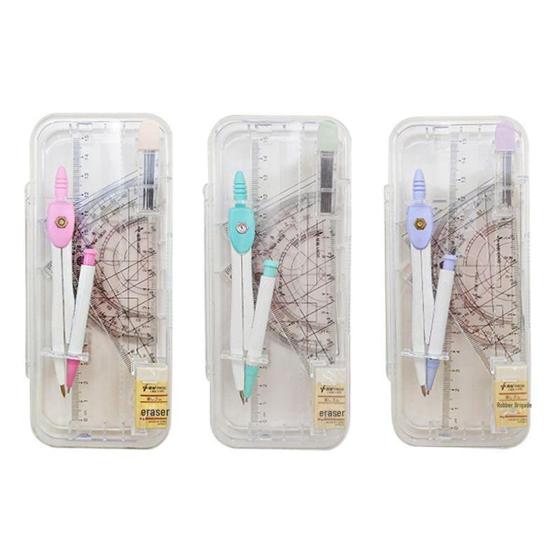 7-Piece Student Metal Compass & Geometry Drawing Tool Set