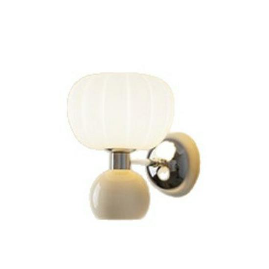Modern Minimalist French Cream Pumpkin Wall Light for Bedroom or Corridor