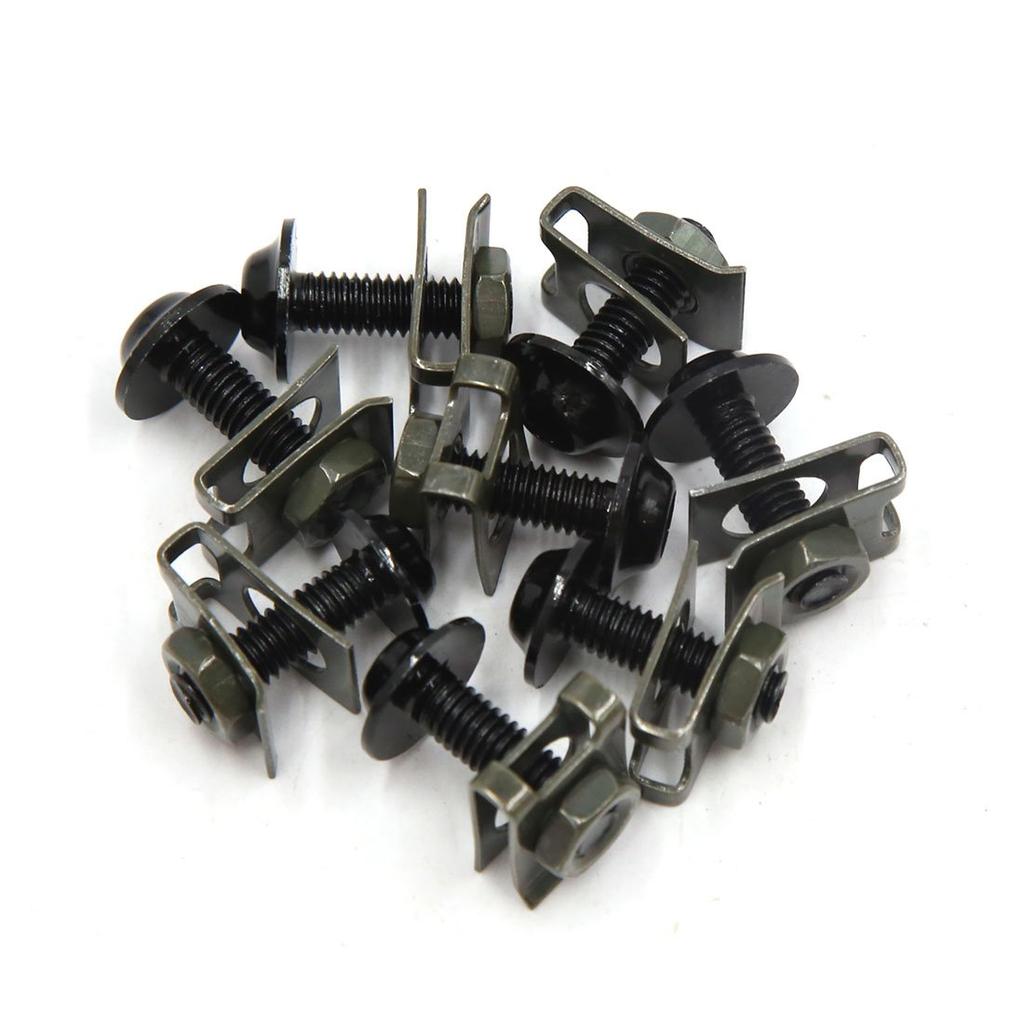 uxcell Motorcycle Clip Bolt Screw Kit M6 Motorcycle Sport Bike Fairing Bolt Kit Fastener Clip Screws Black 8pcs