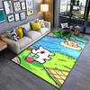 Cute Cartoon Picnic and River Scene Carpet with Bear and Dog Design Suitable for Use As an Anti-slip for Living Room Bedroom Sofas