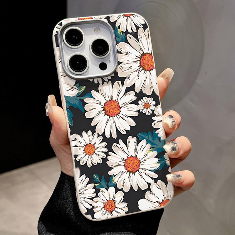

Белый чехол с цветком для iPhone 16 Чехол для iPhone 15 14 13 12 Pro Max 11 16e Магнитный для Magsafe Беспроводная зарядка Мягкий чехол для телефона iPhone 11 бежевый/белый