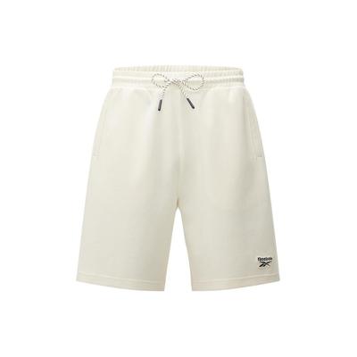 Reebok Solid Color Lace-Up Knitted Casual Shorts Unisex Shorts White 24SRC607UGW2