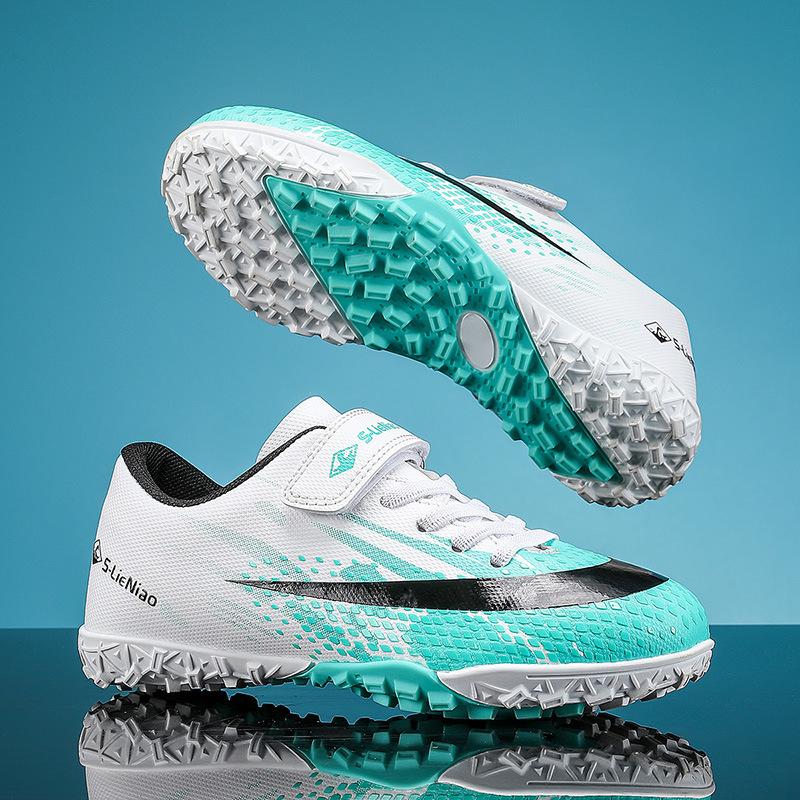 Children's elementary school football shoes Boys and girls broken nails Velcro artificial turf campus game training shoes