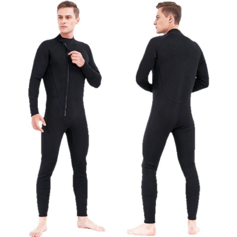 3mm Front Zipper One-Piece Wetsuit for Diving, Surfing & Swimming - Cold Protection Warm Suit