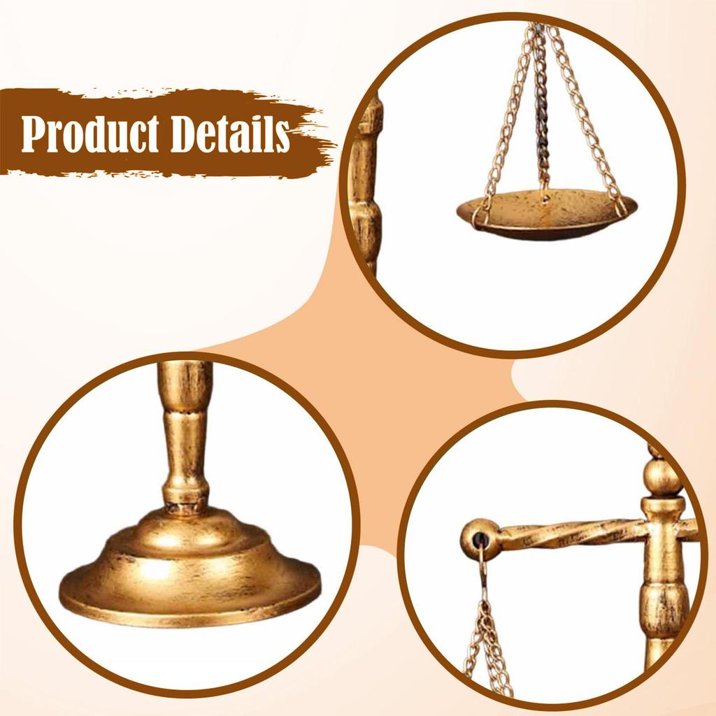 Scale Jewelry Display Tray Jewelry Storage Cosmetic Organizer Centerpiece Stand for Office Graduation Judges Law Students