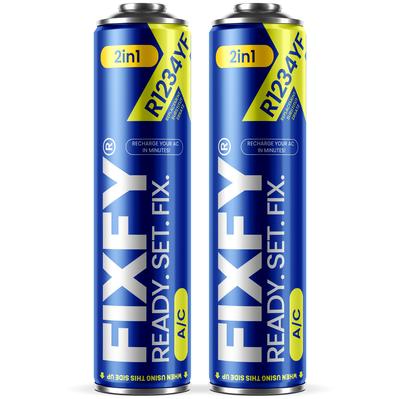 Fixfy Gas Ricarica Condizionatore 2 in 1 500ml - 2 Lattine Grandi +70% R1234Yf