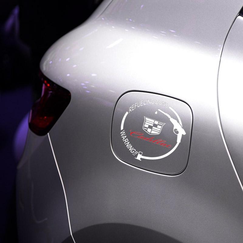 Car Badge Vinyl Reflective Fuel Tank Cap Stickers Decal For Cadillac Escalade Tiburon Deville Seville XT5 XTS CTS BLS SLS DTS SRX Metal