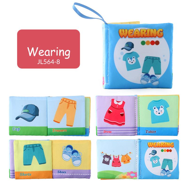 Children Enlightenment Early Educational Toys Kids Cloth Books English Animal Car Fruit Cognitive Book for Toddlers 12-72 Month
