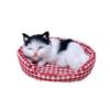 Kawaii Kitty Simulationsfell Katzenmodell auf Kissen Lebensecht Schlafende C Spielzeug Exquisite Weiche Plüschtierfigur Kindergeschenke