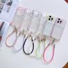 Candy Two-color Transparent Card Case Phone Case with Lanyard Suitable for IPhone16 Phone Case Four Corners Anti-drop 15