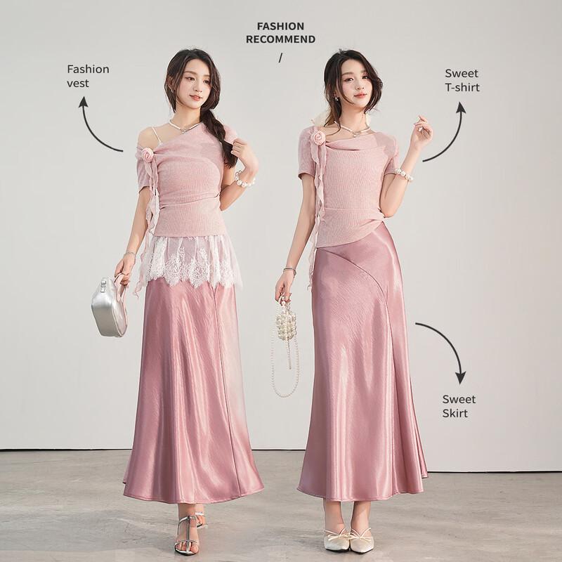 

Women s High Waist A-Line Maxi Skirt M