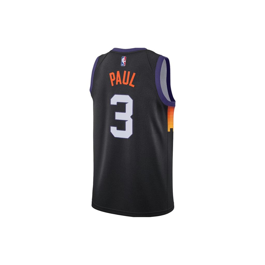 Nike NBA Fan Edition Letter Number Color Pattern Printed Round Neck Basketball Jersey Suns Paul 3 Unisex Jersey Black CN1773-010