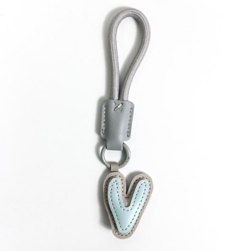 High-End Leather Alphabet Keychain Bag Pendant