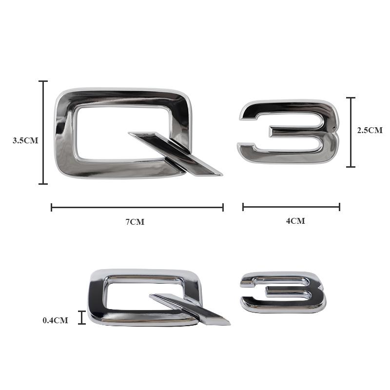 1Pcs ABS Car Decorations Accessories Sticker Decals Auto Trunk Emblem Badge For Q1 Sline A3 A4 A5 A6 A7 A8 Q1 Q2 Q3 Q5 Q7 Q8 ER3 CFA1