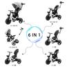 UBRAVOO Riding Steering Push Cintura di sicurezza Regalo per bambini di anni Triciclo, Triciclo per bambini, 6IN1, Giocattolo, Ruota, Barra, Incluso, Parasole, Giocattolo,