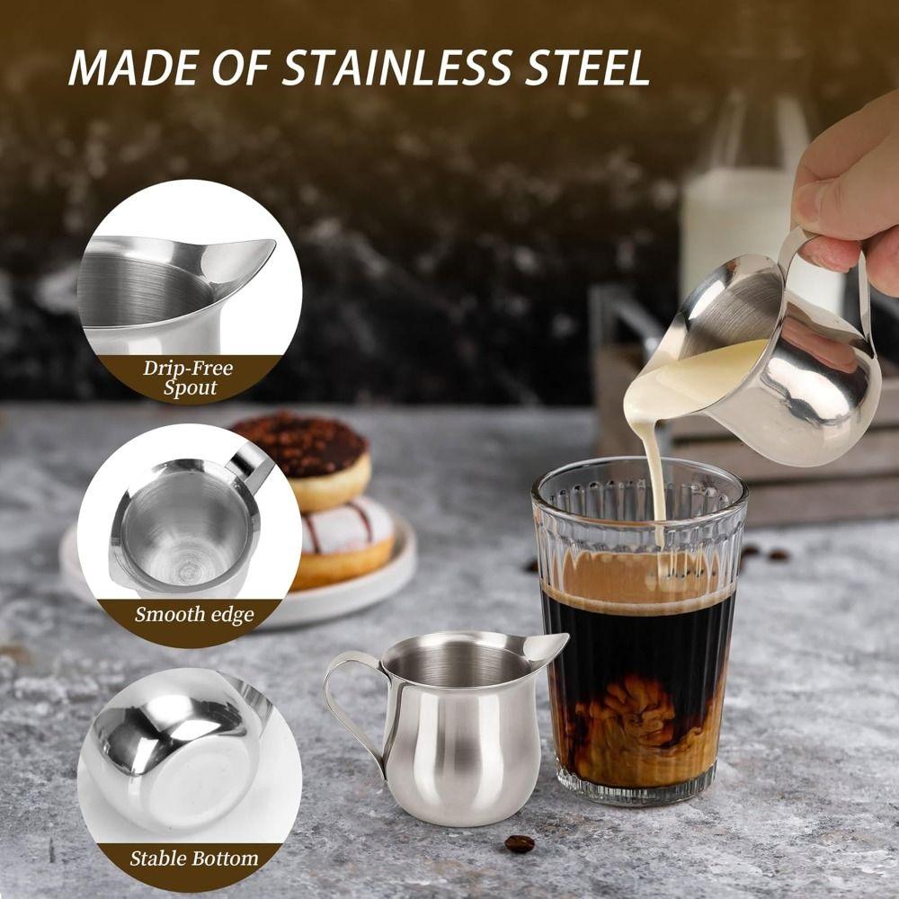 With Pouring Spout Milk Frothing Pitcher Silver Espresso Pitcher Cup New Coffeeware