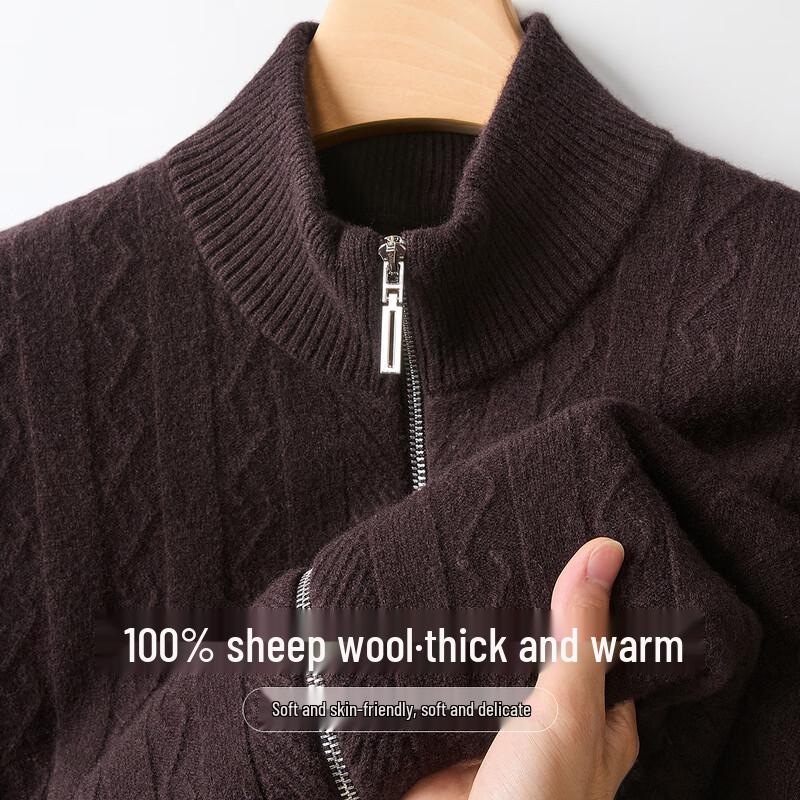 

Men s 100% Pure Wool Warm Cardigan Sweater 3XL