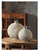 Retro Terracotta and White Vase for Dried Flowers, Home Decor Ornaments for Living Room