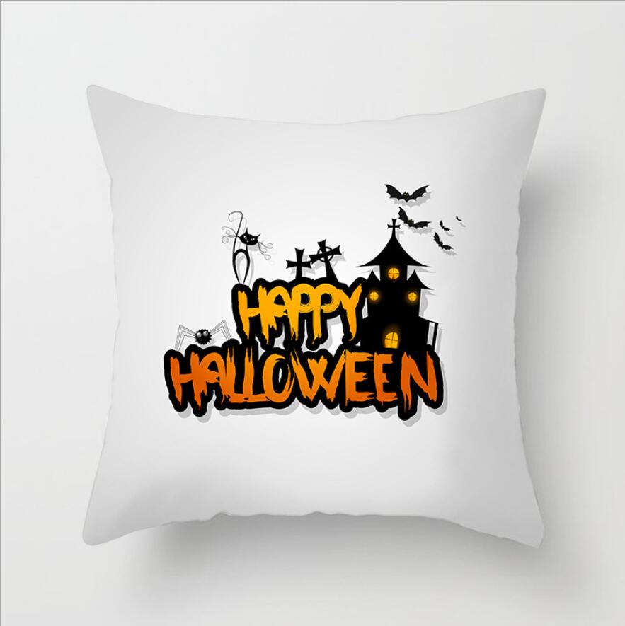 New Style Hello Halloween Print Pillow Case Polyester Festival Home Decor Fabric Sofa Pillowcase Comfortable Car Cushion Cover