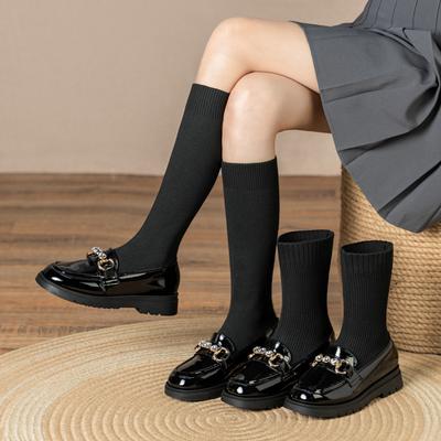 Autumn and Winter New Girls' Medium Boots, Little Girls' Students' Catwalk Performance, Rubber Thick-soled Soft-soled Medium and Older Children's