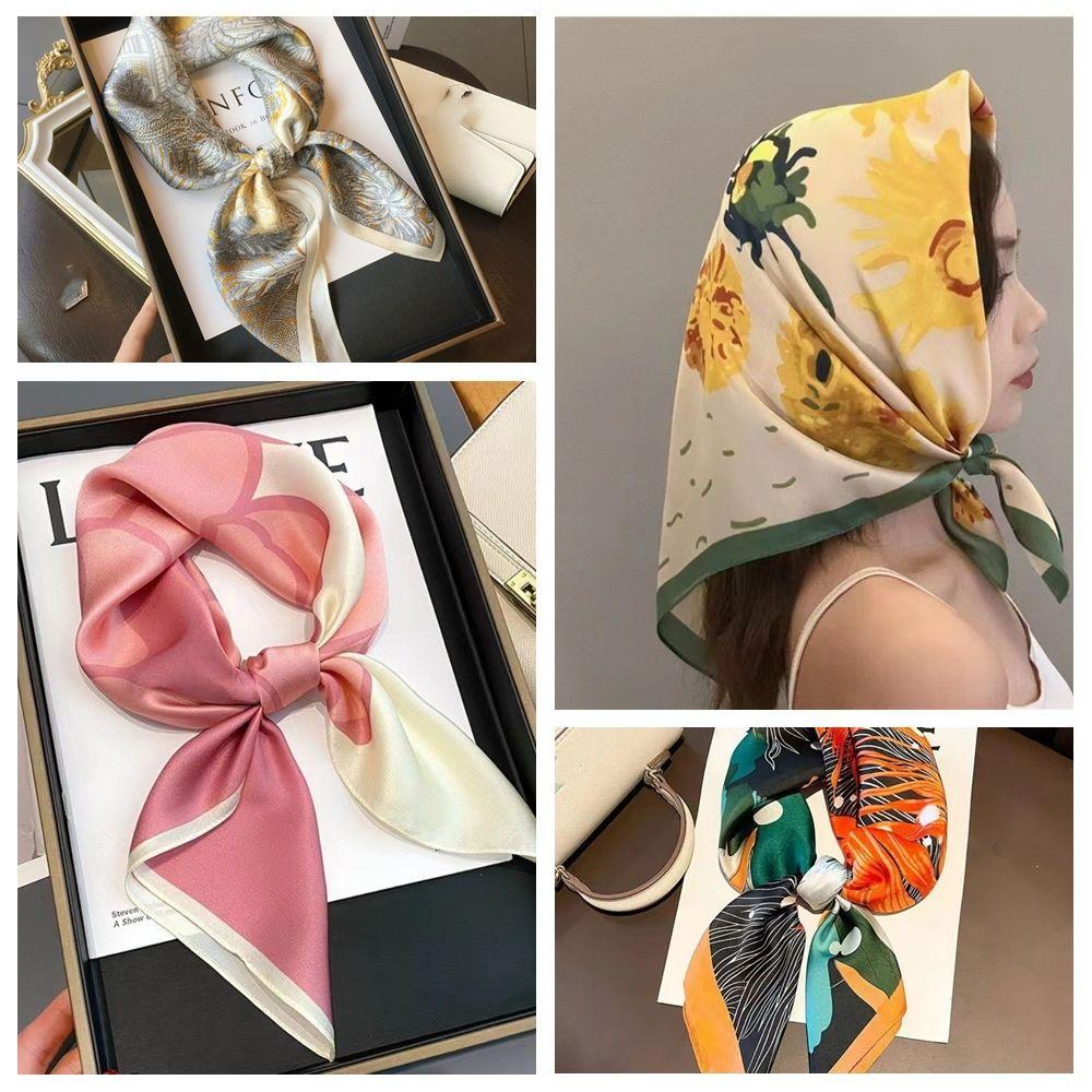 70*70cm Quadratischer Schal Luxusdruck Hijab Bandana Mode Kopfband