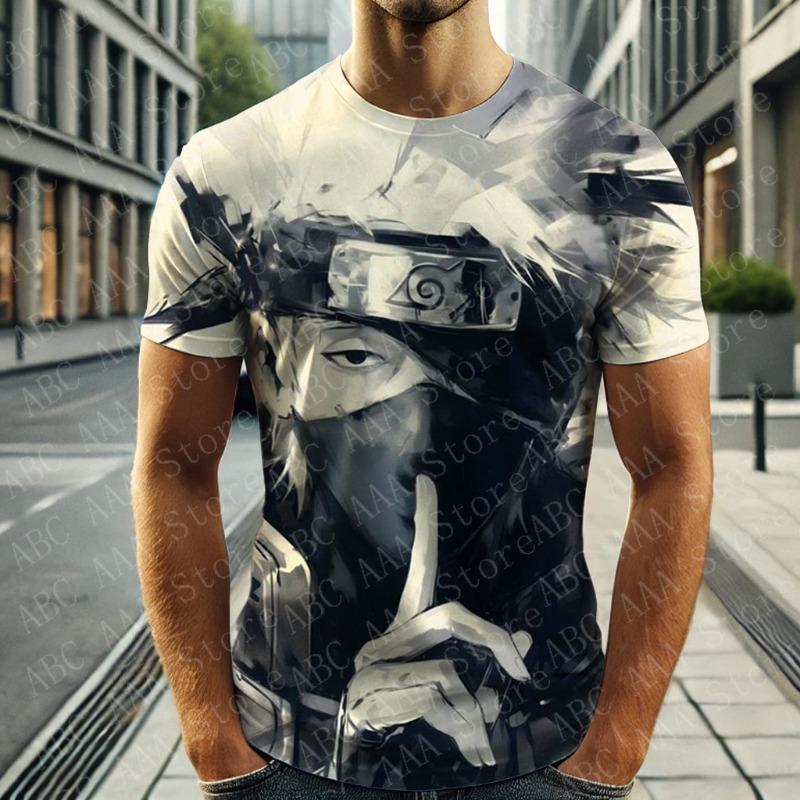 

Аниме Мужская футболка Y2k Хатаке Какаши 3D-принт Короткий рукав Мужская Женская Футболка Одежда Мода Мальчики Футболки с коротким рукавом 6XL