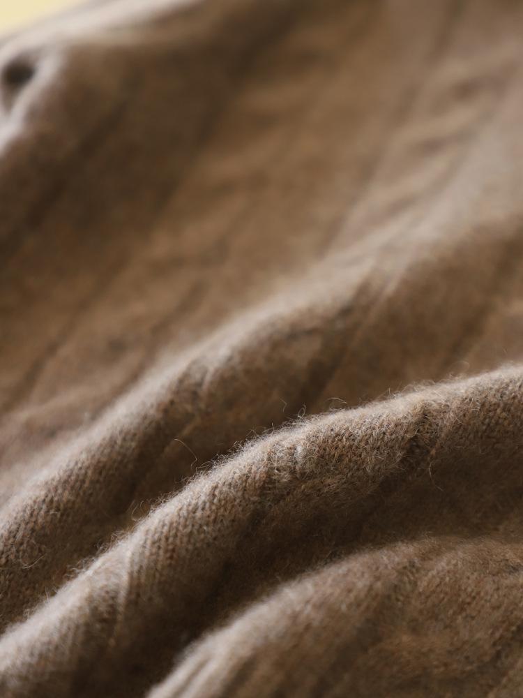 Unisex Children's Wool Sweater, Autumn/Winter 2025 - Solid Color Cable Knit Pullover with Round Neck