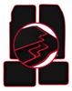 Velurové podlahové rohože s červeným okrajem pro: Peugeot 205 cabrio (1983-1998)
