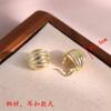2025 new pearl ear buckle femininity elegant contrasting stud earrings jewelry simple versatile plain ring earrings