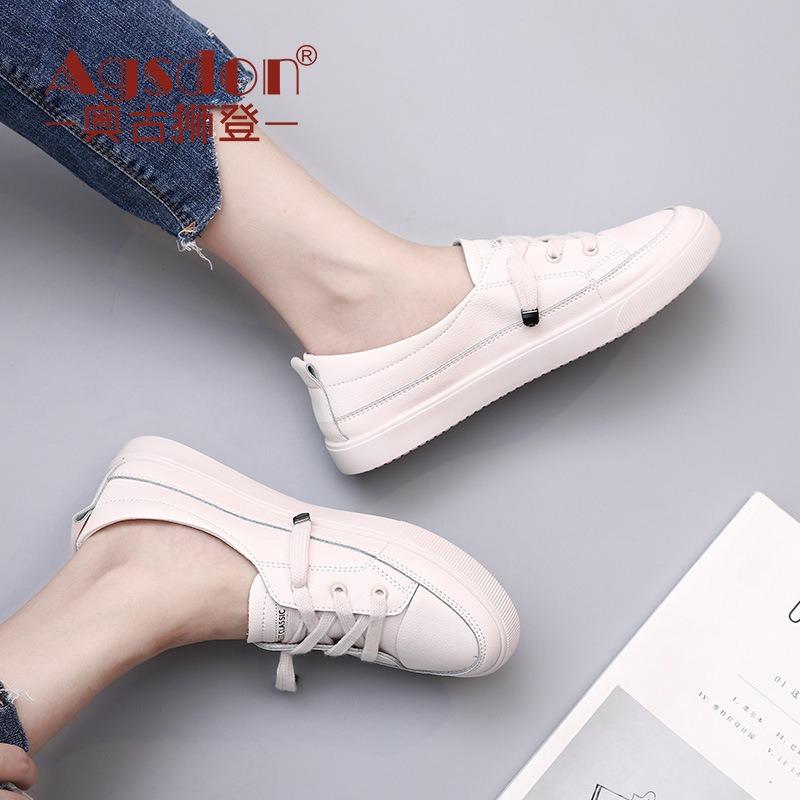 Little White Shoes Women's Spring and Autumn Breathable Shallow Mouth New Student Board Shoes Comfortable Single Shoes One Pedal