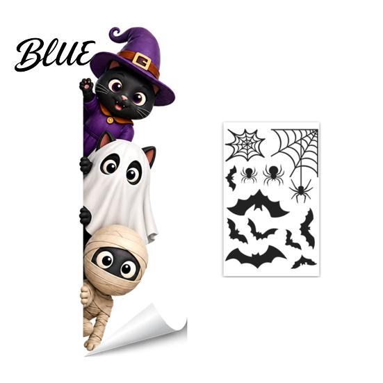Festive Home Window Art Halloween Clings Pumpkins Skeletons Ghosts And Bats Print Decorative Reusable Seasonal Stickers Decals Electrostatic