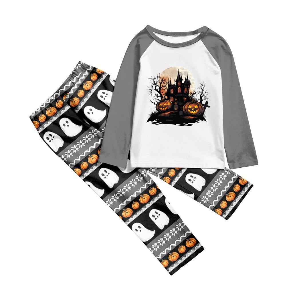 Halloween Day Prints Family Matching Long Sleeve Tops+Pants Set Family Matching Sets