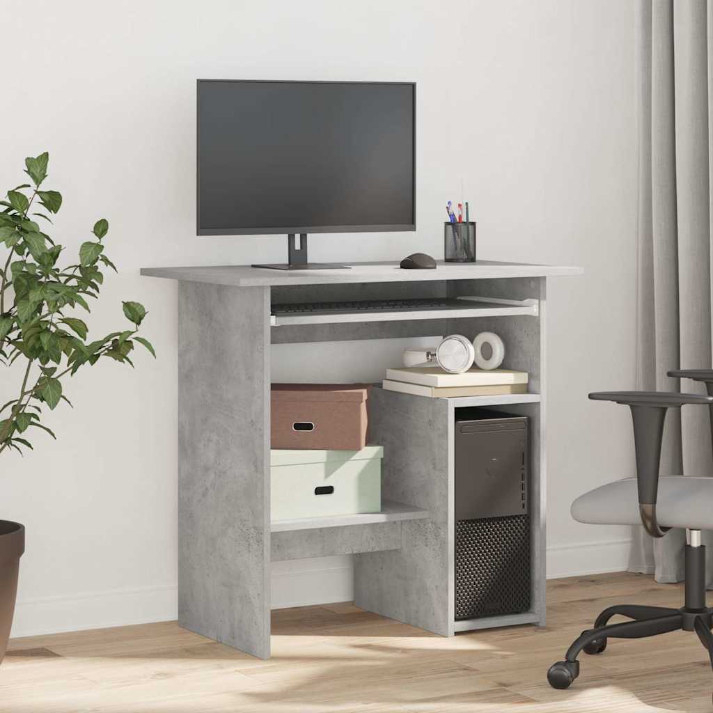 Schreibtisch fürs Arbeitszimmer, Computertisch mit Ablage für den Computer, 80x45x74 cm
