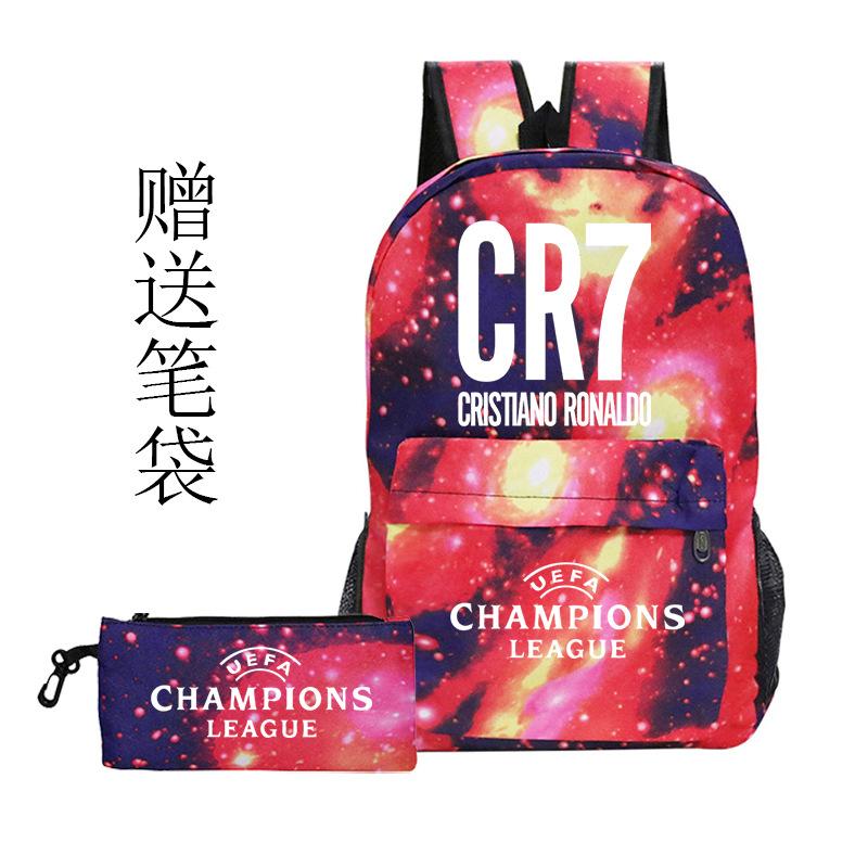 Football Printed Student Backpack Multifunctional Usb Interface Large Capacity Leisure Travel Backpack