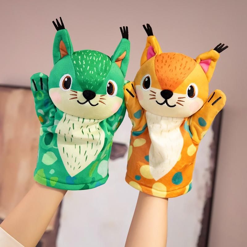 Cute Cartoon Squirrel Hand Puppet Plush Toy Role-playing Animal Kawaii Accompany Gifts For Kids