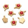 10Pcs/Pack Stainless Steel Gold Color Flower Heart Triangle Pendants for DIY Bracelet Necklace Jewelry Making Accessories