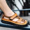 Sommer Echtes Leder Herren Sandalen Handgefertigte Leder Wander Outdoor Strandschuhe Mode und Freizeit Ledersandalen