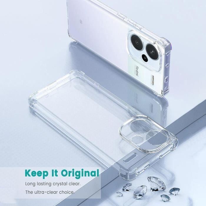 Coque Silicone pour Xiaomi Redmi Note 13 Pro+ 5G - Note 13 Pro Plus 5G, Coins Renforcés Transparent Antichoc