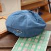 Solid Color Love Heart Beret Y2K Denim Octagonal Hat Retro Painter Hat  Ladies