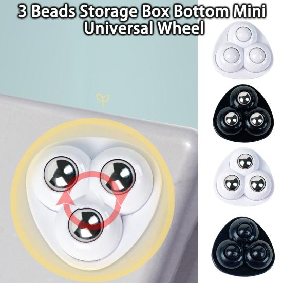 1 Set Universelles Rad Selbstklebend Stark Tragfähig ABS 3 Kugeln Mini Paste Mülleimer Boden Drehbare Rolle Haushaltswaren