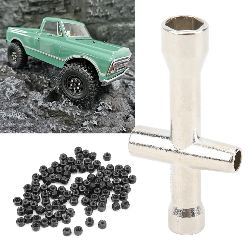 1Celsius24 M2 Locknut Metal Lock Nut Selflocking Nut with   Wrench for   Scx24  90081(Black )